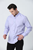 BROTHERS ERKEK TAILORED FIT UZUN KOL OXFORD GÖMLEK LİLA
