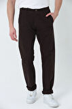 BROTHERS ERKEK COMFORT FIT NORMAL BEL DÜZ PAÇA YAN CEPLİ ESNEK GABARDİN DOKUMA CHINO PANTOLON KAHVERENGİ