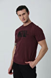 BROTHERS ERKEK BİSİKLET YAKA BASKILI KOTON T-SHIRT BORDO