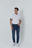 BROTHERS ERKEK SLIM FIT NORMAL BEL DÜZ PAÇA 5 CEPLİ ESNEK DENIM KUMAŞ JEAN KOT PANTOLON MAVİ