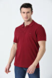BROTHERS ERKEK POLO YAKA LOGO NAKIŞLI PİKE DOKULU T-SHIRT BORDO