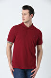 BROTHERS ERKEK POLO YAKA LOGO NAKIŞLI PİKE DOKULU T-SHIRT BORDO
