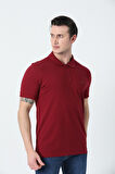 BROTHERS ERKEK POLO YAKA LOGO NAKIŞLI PİKE DOKULU T-SHIRT BORDO