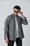 BROTHERS ERKEK TAILORED FIT UZUN KOL HAKİM YAKA FLETO CEPLİ YIKAMALI GÖMLEK ZÜMRÜT YEŞİLİ