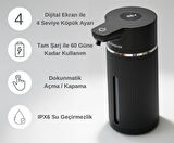Evo House Otomatik Sensörlü Köpük Sıvı Sabunluk - Şarjlı- Dijital LED Ekran - Duvara Monte - E15 Model
