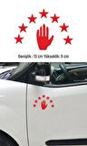 Abhaz Bayrak Araba Sticker Etiket Kırmızı 13 cm 4 Adet