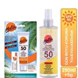 Malibu Güneş Koruyucu SPF50 + Yüz Losyonu SPF50 + Dudak Koruyucu SPF30 Gün Boyu Koruyucu Set