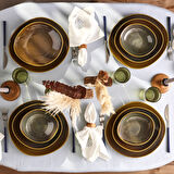 Emsan New Age Bronz 18 Parça 6 Kişilik Stoneware Yemek Takımı