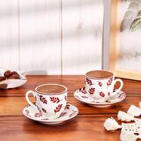 Emsan Adore New Bone 2 Kişilik Kahve Fincan Takımı 90 ml Bordo