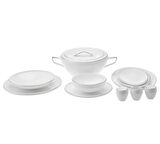 Emsan Fine Bone Freya 60 Parça 12 Kişilik Yuvarlak Yemek Takımı Platin