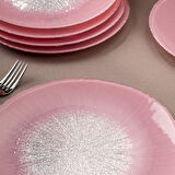 Emsan Pastel 7 Parça Cam Pasta / Tatlı Seti Pembe