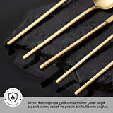 Emsan Lora Parlak Gold 60 Parça 12 Kişilik Çatal Kaşık Bıçak Takımı