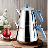 Yonca Lines L-3064 Piramit Orta Boy Çelik Çaydanlık Bakalit Gri