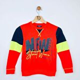 Erkek Çocuk Sweat Shirt Baskılı Nar Çiçeği  