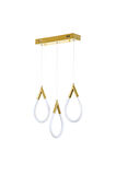 White Rose Gold Renkli, Ledli, 3lü Sıralı Avize, Bs.4232-58-13
