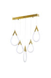 White Rose Gold Renkli, Ledli, 5li Sıralı Avize, Bs.4232-58-15