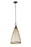 Rattan Style - Bambu Siyah Renkli, Hasır Şapkalı, Sarkıt Avize, E.4415-2