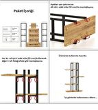 Dekoratif 5 Raflı Metal Çiçeklik Saksı Standı Saksılık Füme 1350