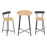  Mutfak Oval 2 Kişilik Bar Yemek Masası Çam 1515