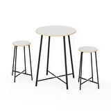 Oval 2 Kişilik Yemek Masası Bar Masası Mutfak Beyaz 1527