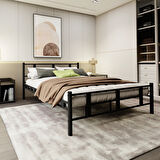 Lotus Çift Kişilik  Metal Karyola A Kalite, Ses Çıkarmaz ,ölçülü Model Karyola Siyah 