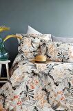 Oleander %60 TENCEL™ Lyocell %40 Pamuk Dijital Saten Nevresim Takımı Aile Seti