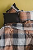 Dunloe Cinnamon 210 TC (83 Tel) Dijital Pamuk Saten Nevresim Takımı Tek Kişilik