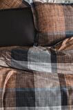Dunloe Cinnamon 210 TC (83 Tel) Dijital Pamuk Saten Nevresim Takımı Tek Kişilik
