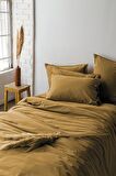 İssimo Savanna Mustard Yıkanmış %100 Pamuk Poplin Nevresim Takımı Çift Kişilik