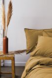 İssimo Savanna Mustard Yıkanmış %100 Pamuk Poplin Nevresim Takımı Çift Kişilik