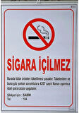Sigara İçilmez Uyarı İkaz Levhası Askılı Çıtalı 50 Cm X 70 Cm