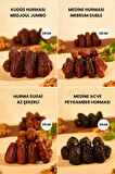 Derme 4’lü Hurma Tadım Seti – Kudüs Jumbo, Medine Duble, Sugai ve Acve (4 x 125 g | Toplam 500 g)