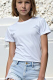 Beyaz Çocuk T-shirt Unisex | %100 Pamuk |