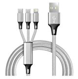Concord 2.4A 120Cm 3 Çıkışlı Mikro Usb Lightning Type-C Kablo
