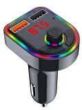 Concord C-616 Rgb Işıklı 2.1 A Şarj USB & TF Girişi Bluetooth 5.1V Fm Transmitter 