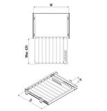 Starax 6205 Gri Pantolonluk Yan Ray Alüminyum Kapak Ölçüsü 6