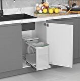 STARAX 2396 TELESKOPİK RAYLI PASLANMAZ GÖVDE 12+12 ÇÖP KOVASI S-2396-G