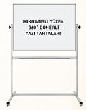 Panda Mıknatıslı Yüzey 360° Dönerli Tekerlekli Yazı Tahtası PAN 570 Beyaz 90x120