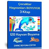 Çocuklar Hayvanları Boyuyor Boyama Kitap Seti (3 Kitap)