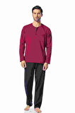 Pierre Cardin Erkek Pijama Takımı 5454 Bordo