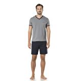 Pierre Cardin 5595 Çeyizlik Triko Ropdöşambır ve Pijamalı 5'li Set Takım Lacivert