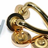 Tiviti Kapı Kolu Yeşim Wc Yuvarlak Rozet Gold