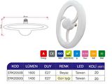 20 Watt Led Simit Ampul E27 Beyaz 1350 Lumen