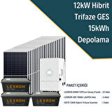 HAZIR HİBRİT SOLAR ENERJİ PAKETİ 12KW TRİFAZE HİBRİT SİSTEM 3