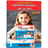 3-9 Yaş Çocuklar İçin Eğlenceli Kodlama YAZ-SİL Seti (Cırt Cırtlı)