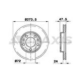 Mazda On Fren Aynası Havalı Nissan Primera P12 03-10 X-Traıl 01-10 Maxıma 10-> (280x5) - Braxıs Ae0422