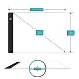 Schulzz Led Işıklı A4 Çizim Kopyalama 3 Seviyeli Ayarlanabilir Grafik Tahtası