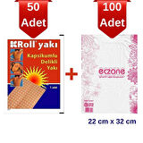 Roll Yakı Kapsikumlu Delikli x 50 Adet + 100 Adet Eczane Poşeti Hediye