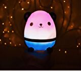 Panda Gece Lambası Mor Mavi Büyük Boy Dekoratif Hediye