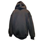 Erkek Çocuk Siyah Kapüşonlu Fermuarlı Baskısız Sweatshirt